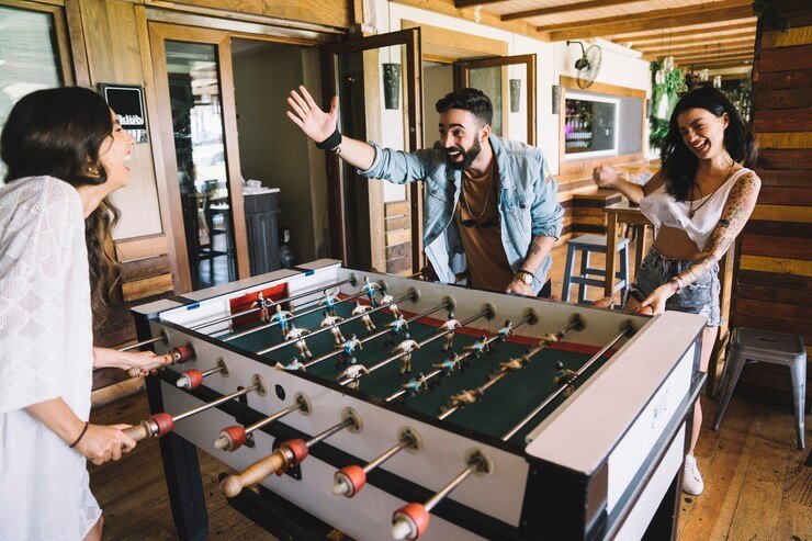 Foosball tournaments and leagHome gaming setupues